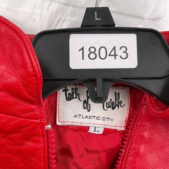 Atlantic City Talk of The Walk Jacket Women Large Red Leather Soft Relaxed VTG - Picture 9 of 9